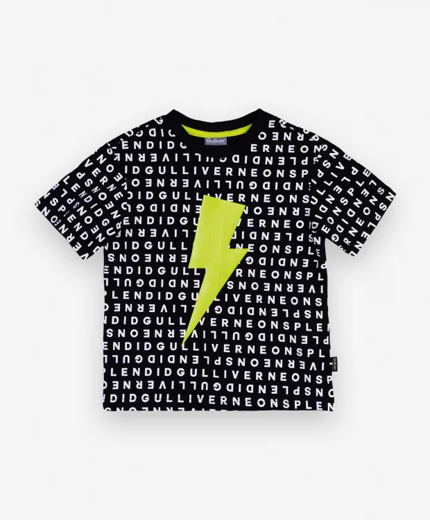 фото Черная футболка с принтом gulliver (122)