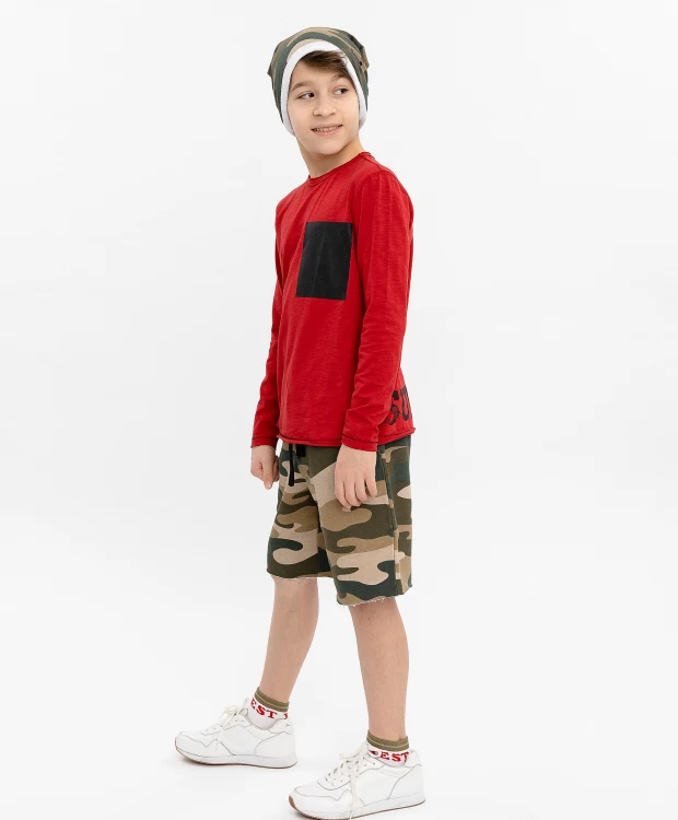 фото Красная футболка с длинным рукавом gulliver (140)