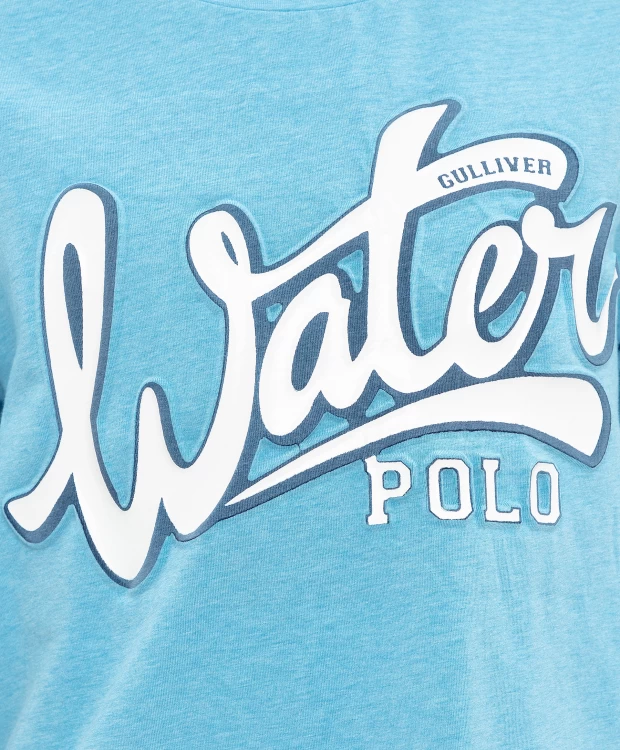 фото Голубая футболка с принтом gulliver (146)