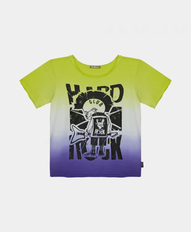 фото Футболка с гардиентом и принтом gulliver (110)