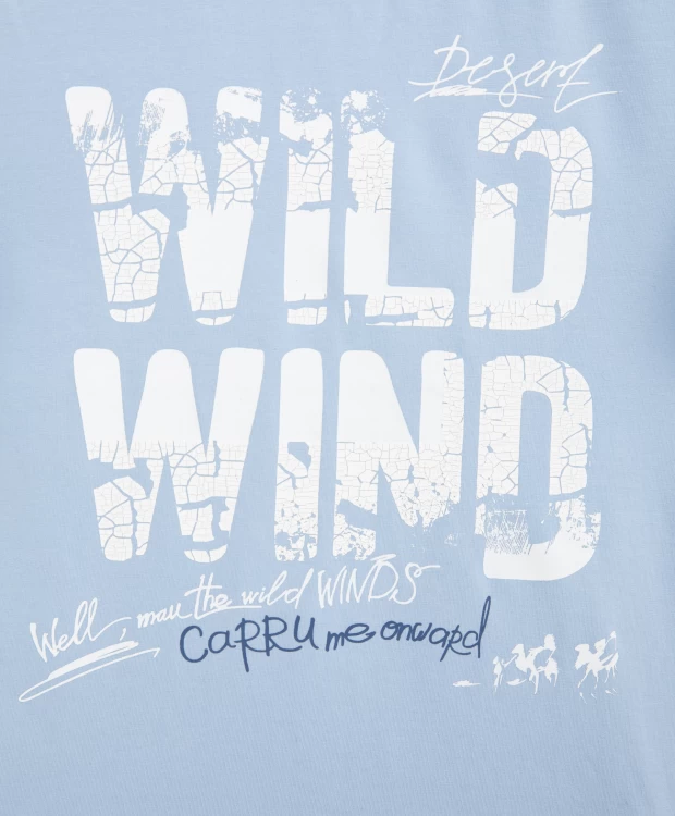 фото Футболка с винтажным принтом голубая gulliver (128)