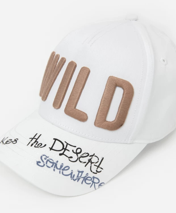 фото Бейсболка с 3d вышивкой белая gulliver (52-54)