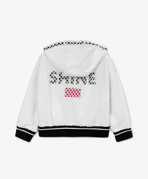 фото Толстовка из футера с капюшоном на молнии белая gulliver (134)