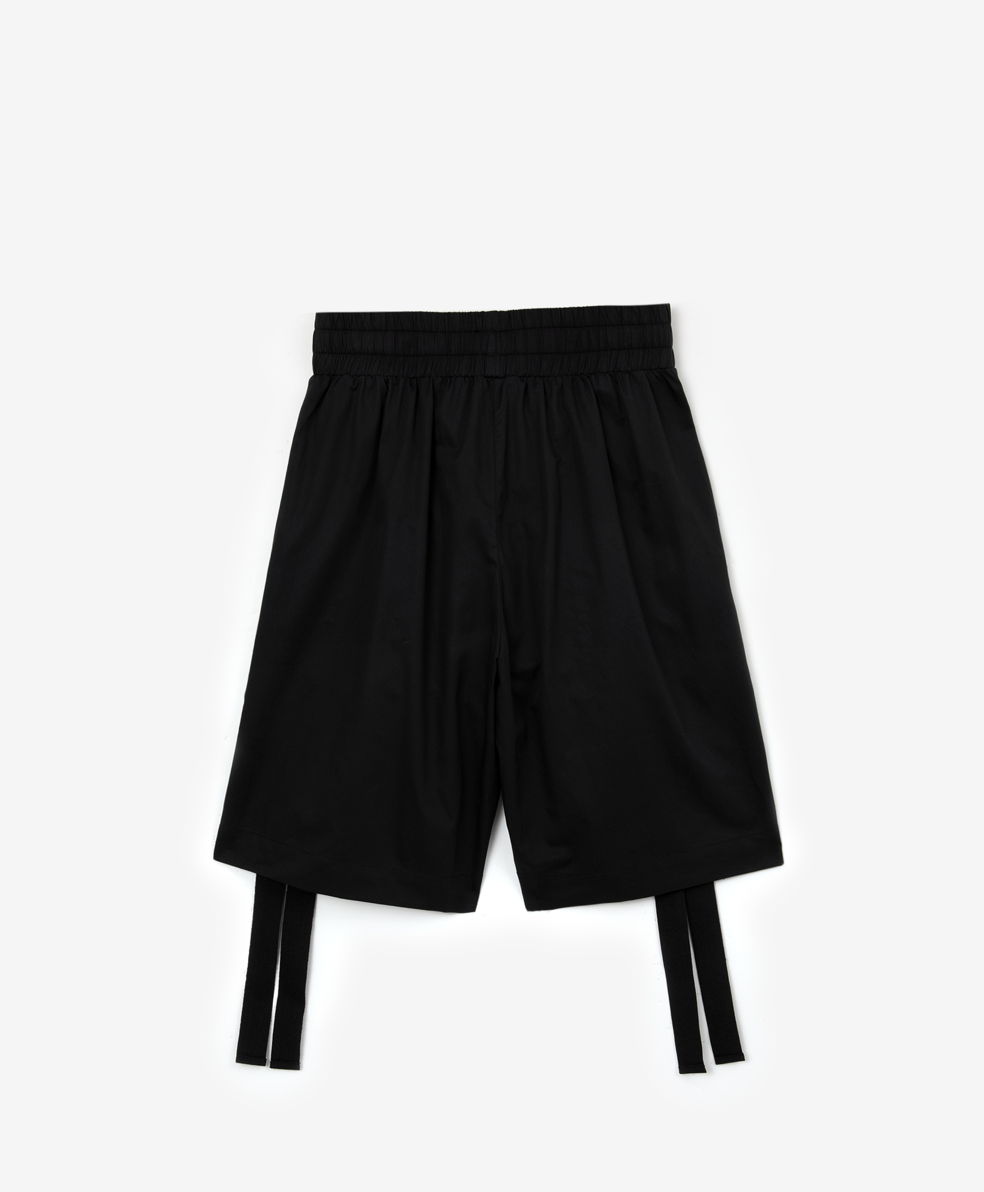 фото Шорты расклешенные из поплина черные gulliver