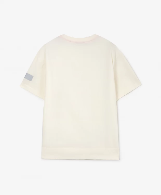 фото Футболка с крупным принтом молочного цвета gulliver (146)