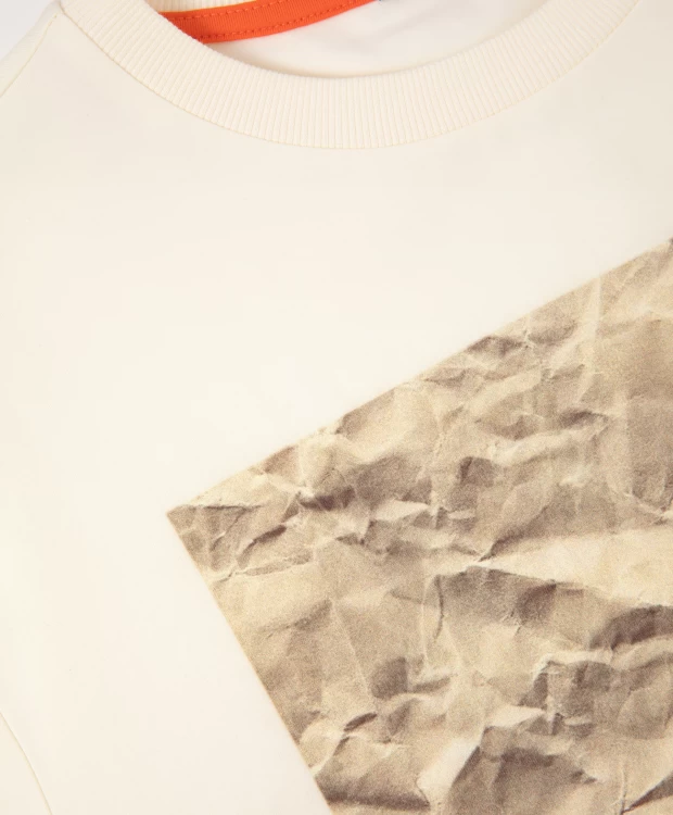 фото Футболка с крупным принтом молочного цвета gulliver (146)