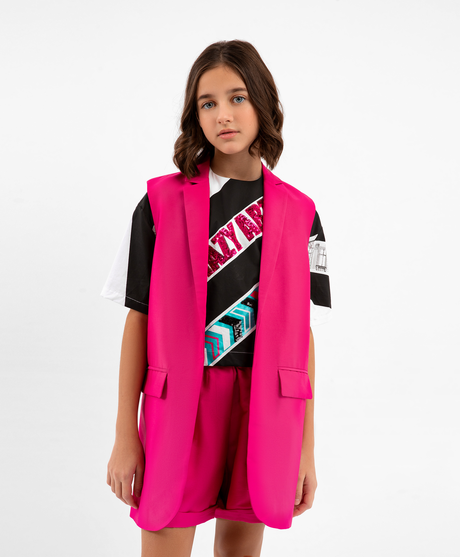 фото Жилет текстильный цвета фуксии gulliver