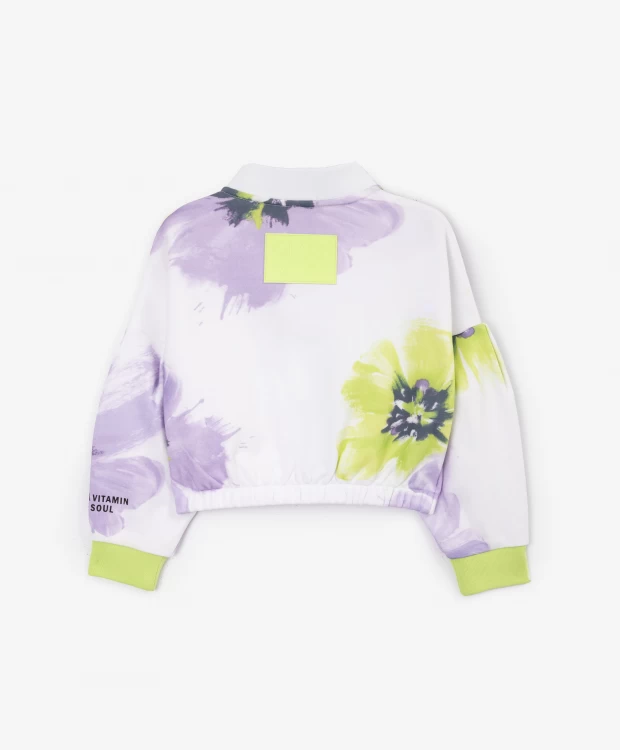 фото Укороченная толстовка с крупным фантазийным цветочным рисунком gulliver (122)