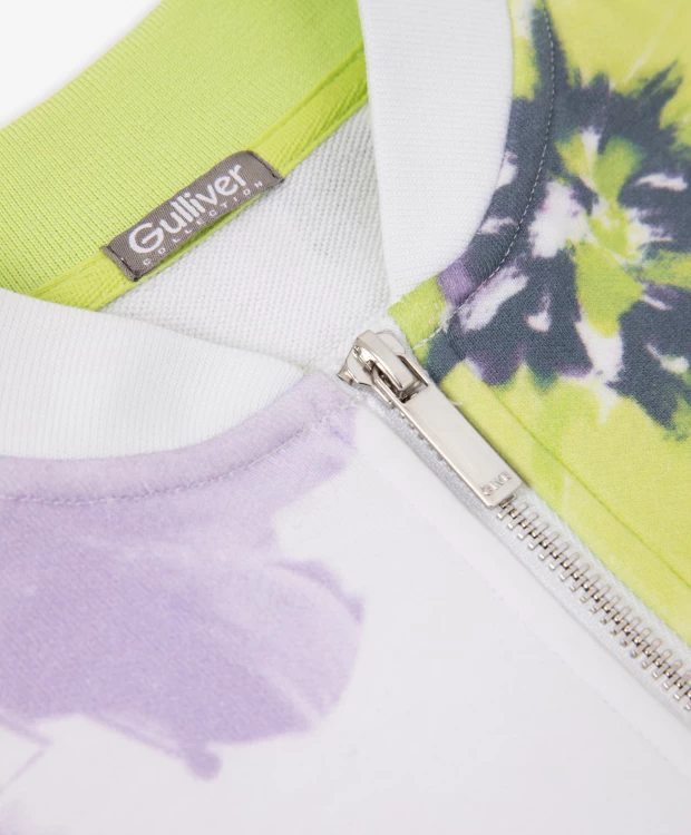 фото Укороченная толстовка с крупным фантазийным цветочным рисунком gulliver (122)