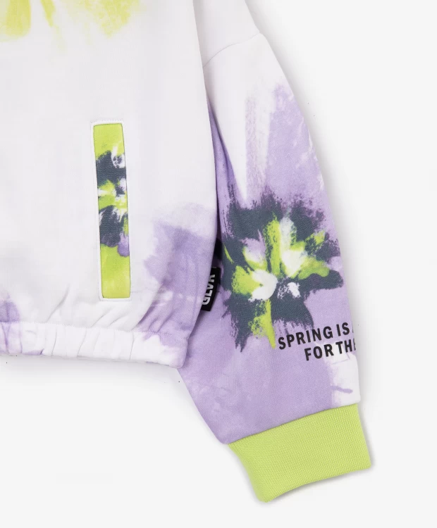 фото Укороченная толстовка с крупным фантазийным цветочным рисунком gulliver (122)