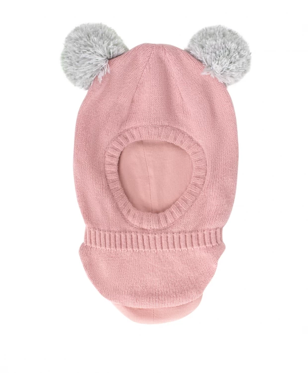 фото Розовый шлем с помпонами gulliver (46-48) gulliver baby