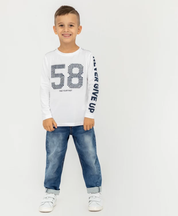 фото Белая футболка с длинным рукавом gulliver (98)