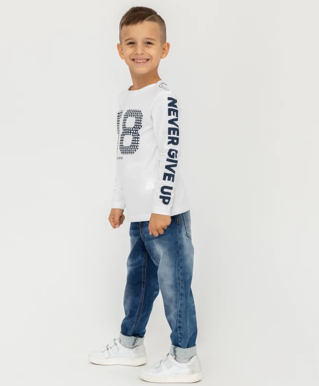 фото Белая футболка с длинным рукавом gulliver (98)