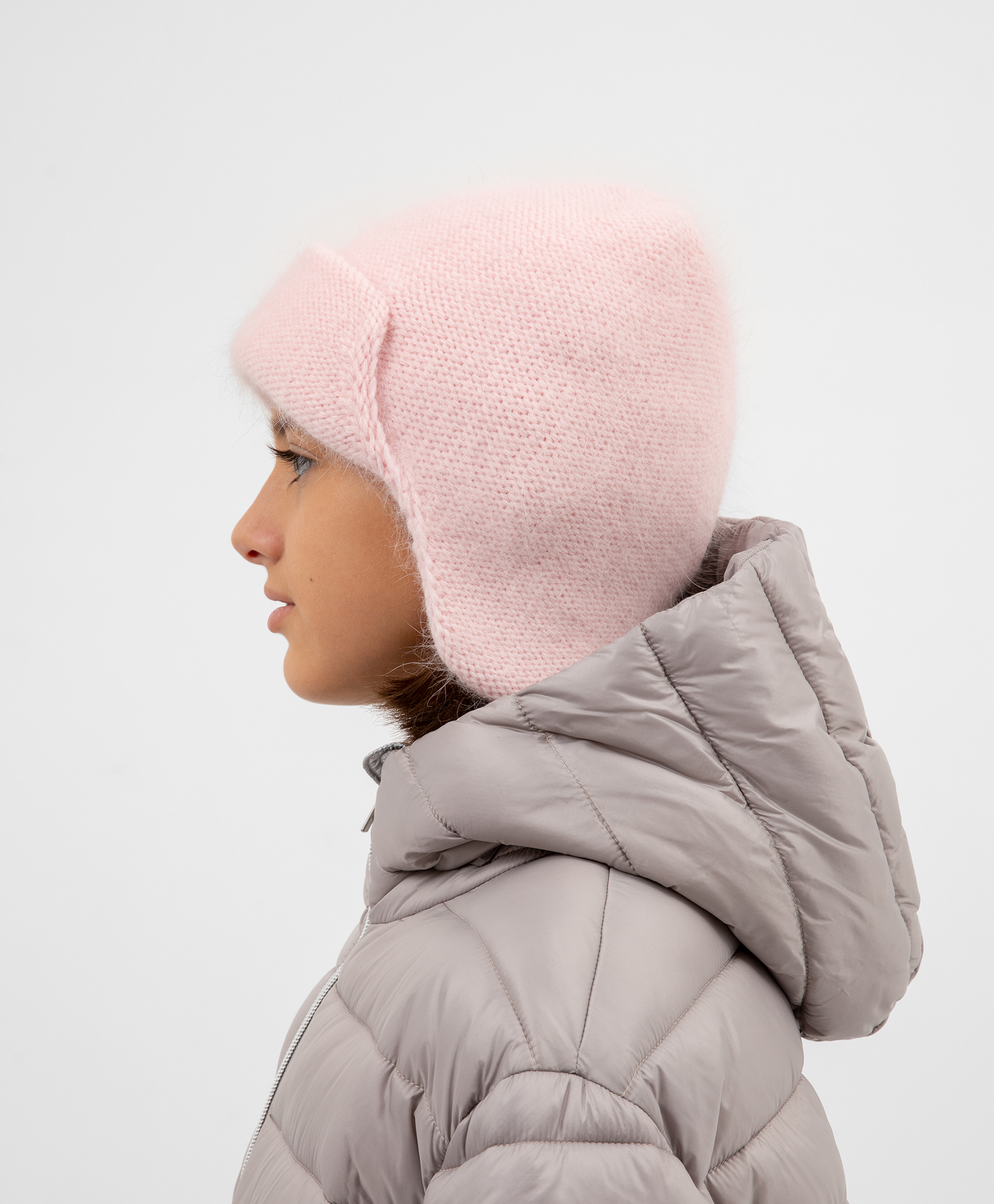 фото Шапка вязаная розовая gulliver