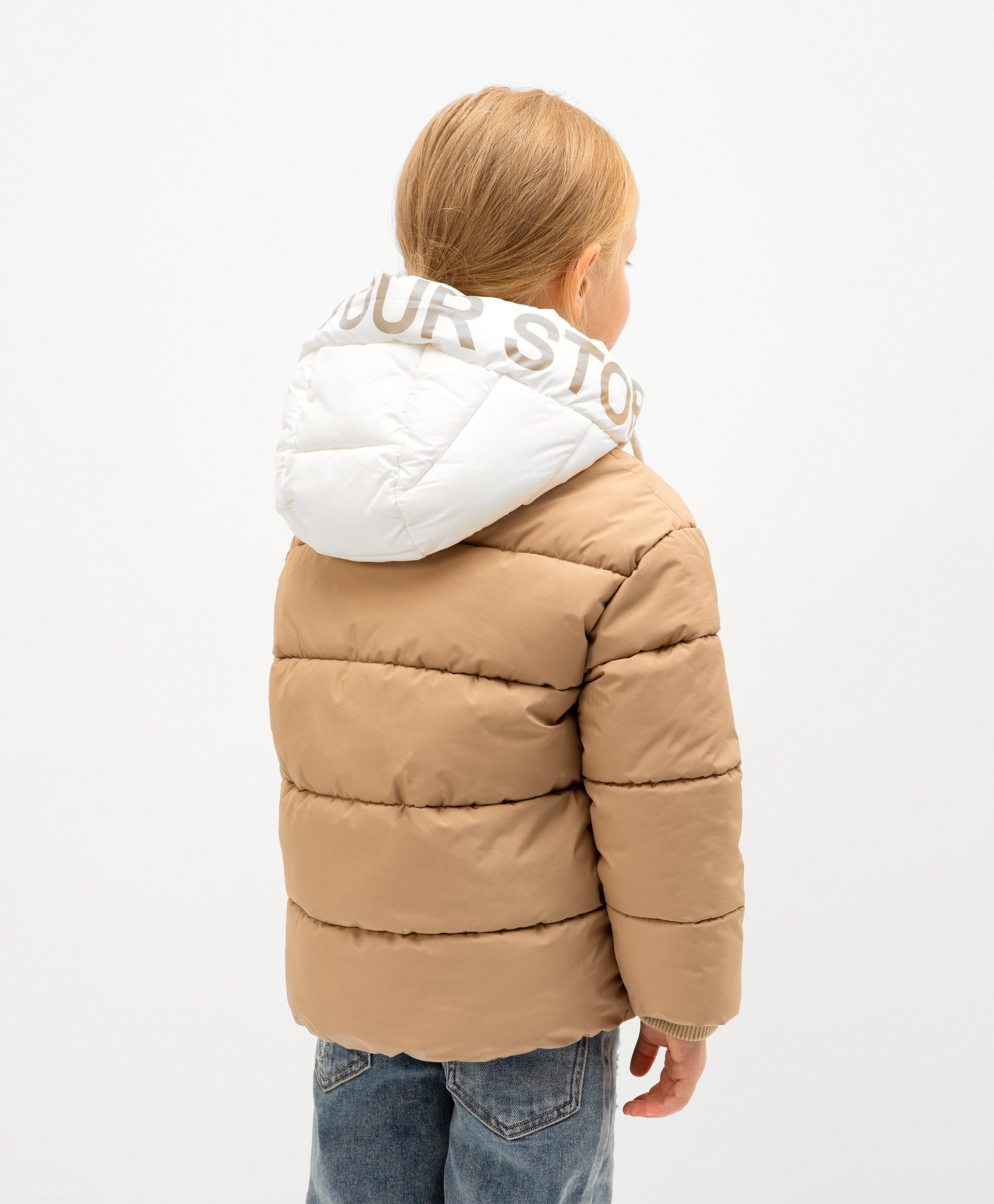 фото Куртка демисезонная с капюшоном бежевая gulliver