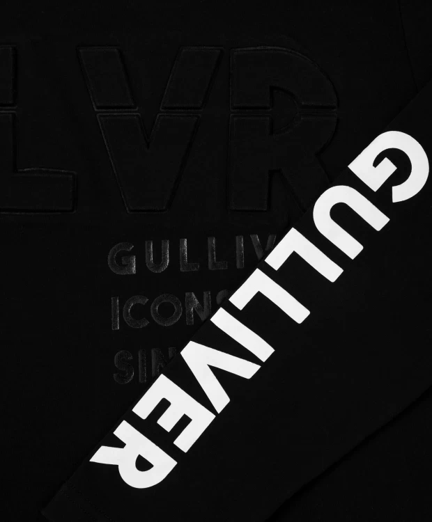 фото Футболка с длинным рукавом черная gulliver (140)