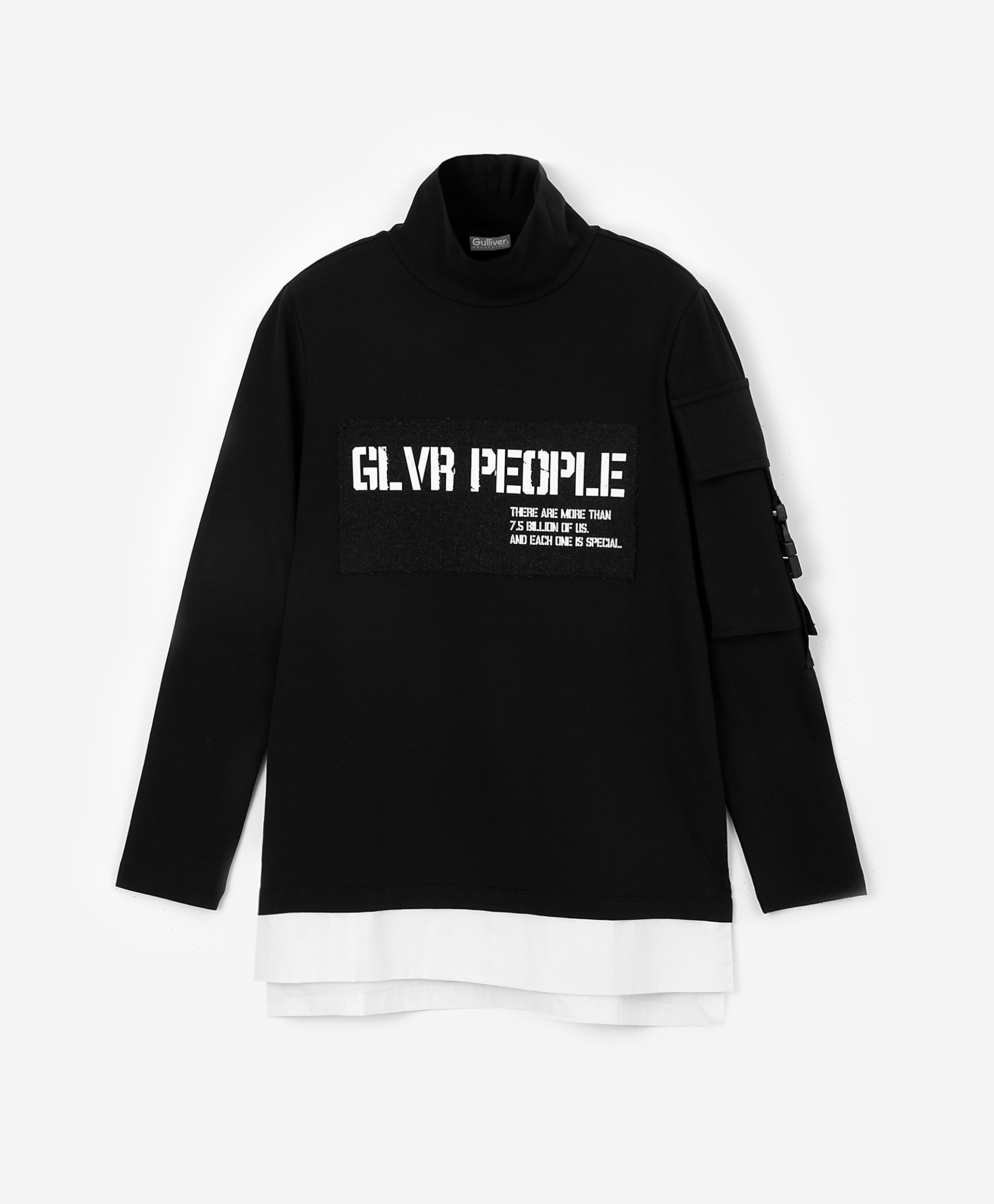 фото Водолазка с карманом на рукаве черная gulliver