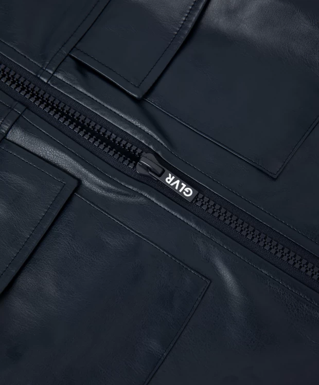 фото Толстовка на молнии с крупными накладными карманами синяя gulliver (152)