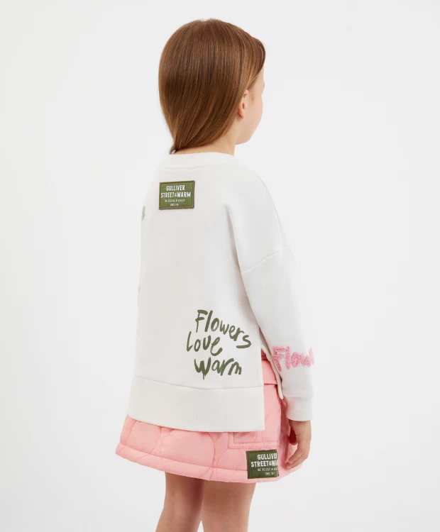 фото Толстовка свободной формы молочного цвета gulliver (128)