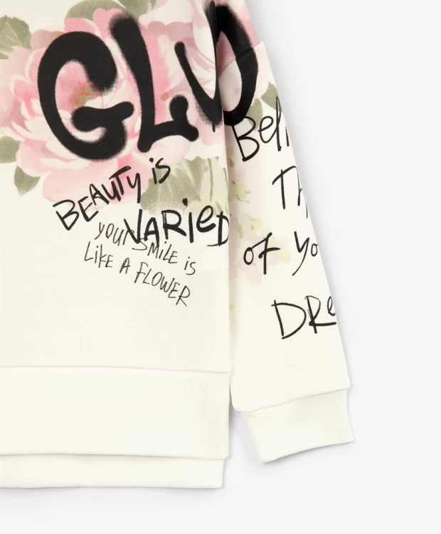 фото Толстовка свободной формы молочного цвета gulliver (128)