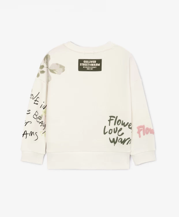 фото Толстовка свободной формы молочного цвета gulliver (128)