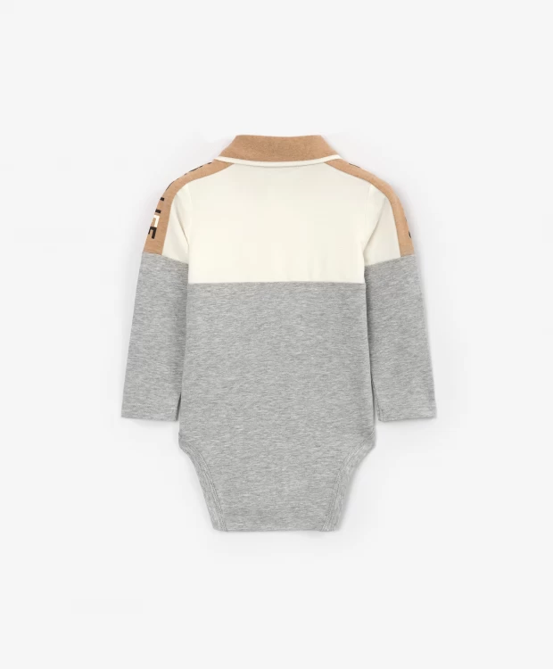 фото Поло с застежкой боди серое gulliver (92) gulliver baby