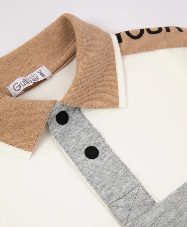 фото Поло с застежкой боди серое gulliver (92) gulliver baby