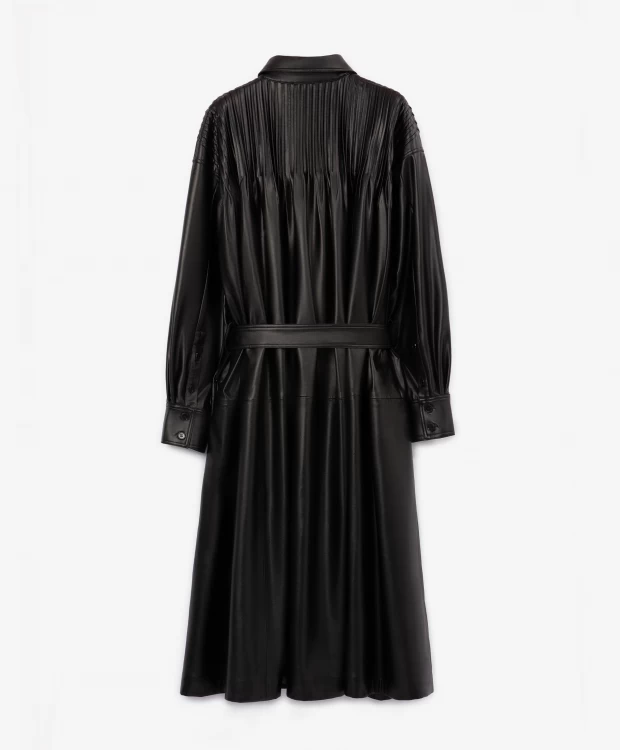 фото Платье оверсайз из экокожи черное glvr (s)