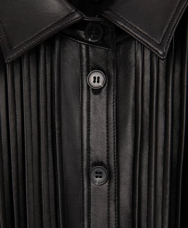 фото Платье оверсайз из экокожи черное glvr (s)