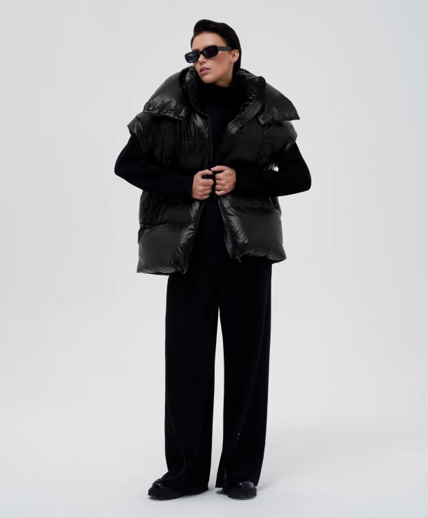 фото Жилет оверсайз черный glvr (l)