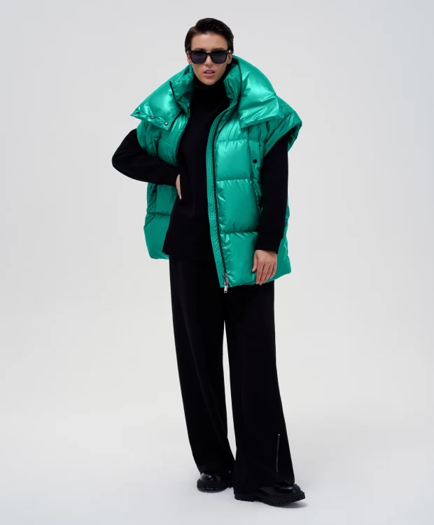 фото Жилет оверсайз зеленый glvr (m)