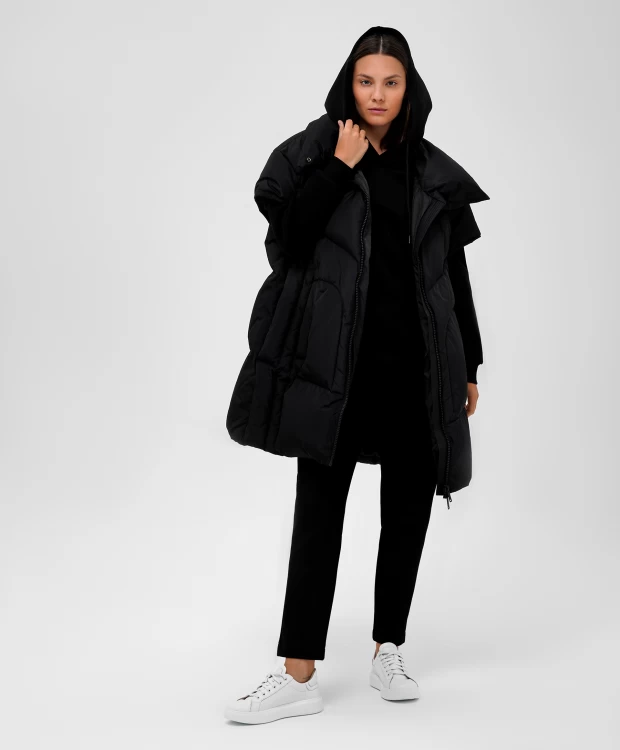 фото Жилет оверсайз удлиненный черный glvr (one size)