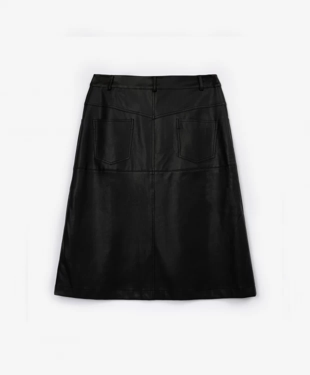фото Юбка из экокожи черная glvr (m)