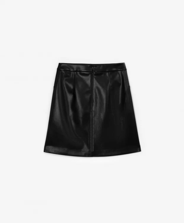 фото Юбка из экокожи черная glvr (m)