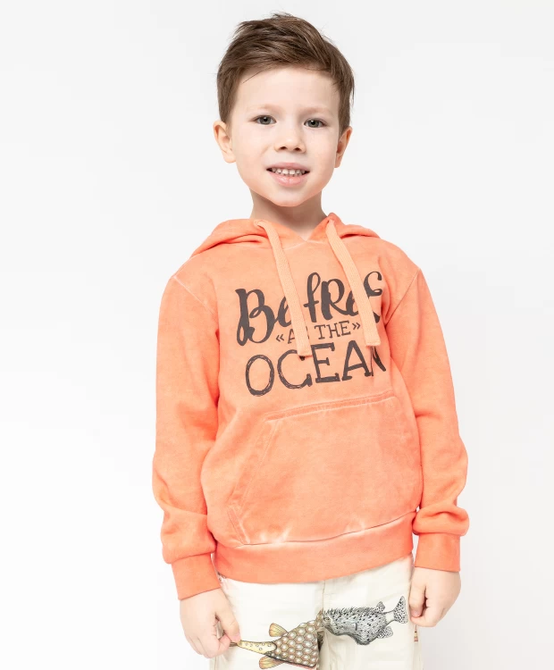 фото Оранжевая толстовка из футера gulliver (122)