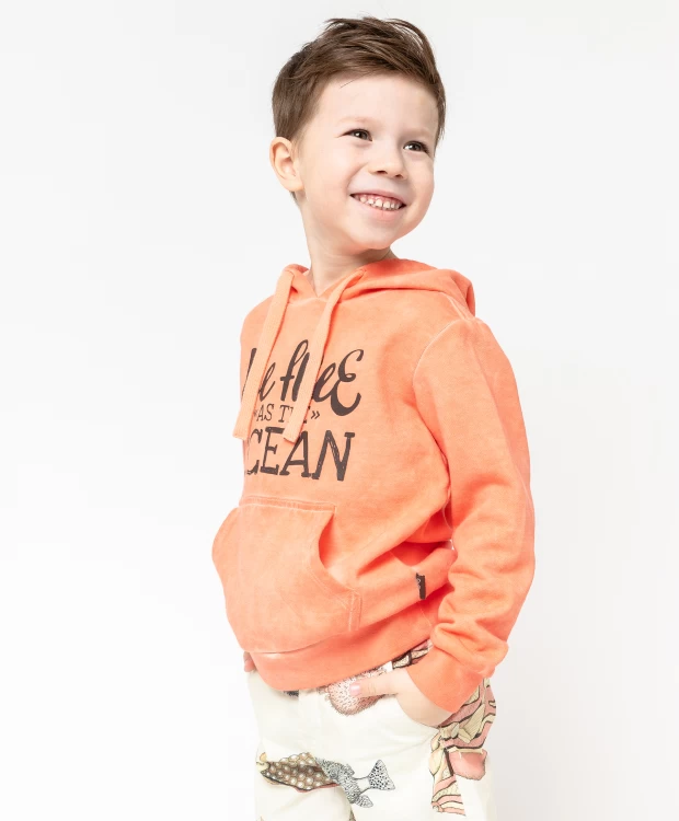 фото Оранжевая толстовка из футера gulliver (122)