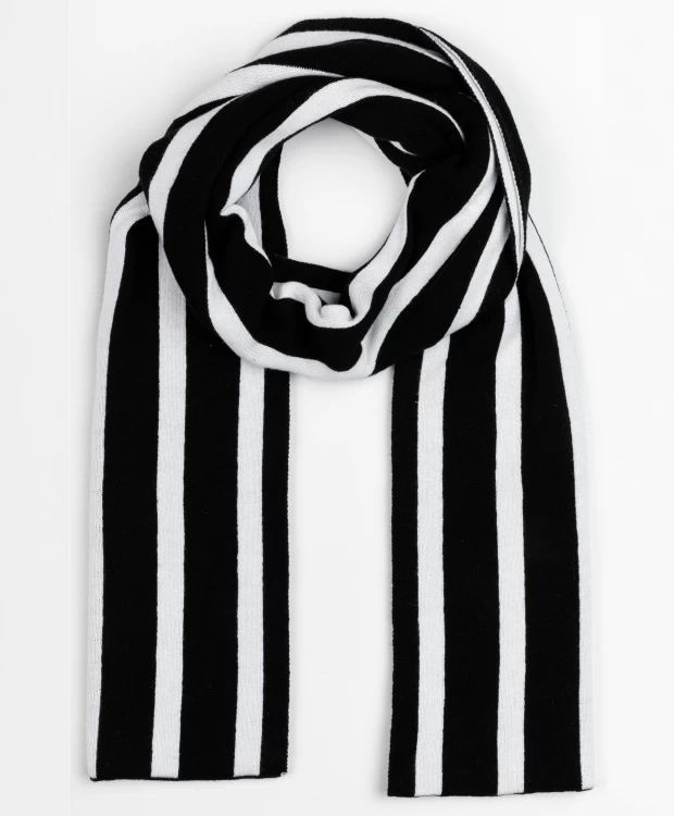Черно-белый вязаный шарф в полоску Gulliver (Без размера)