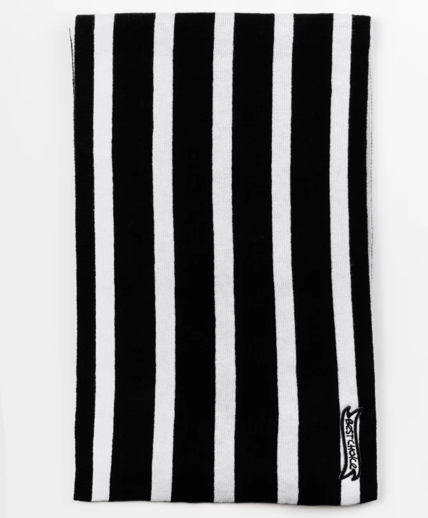 фото Черно-белый вязаный шарф в полоску gulliver (без размера)