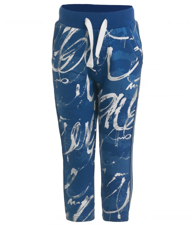 Синие трикотажные брюки с орнаментом Gulliver