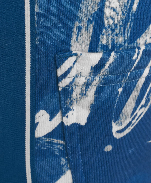 Синие трикотажные брюки с орнаментом Gulliver