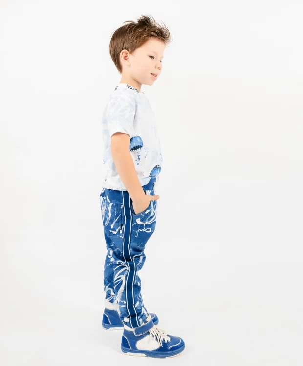 фото Синие трикотажные брюки с орнаментом gulliver (122)