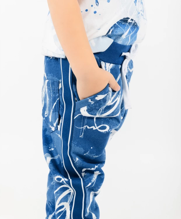 фото Синие трикотажные брюки с орнаментом gulliver (122)