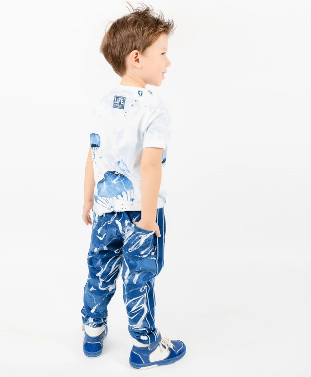 фото Синие трикотажные брюки с орнаментом gulliver (122)