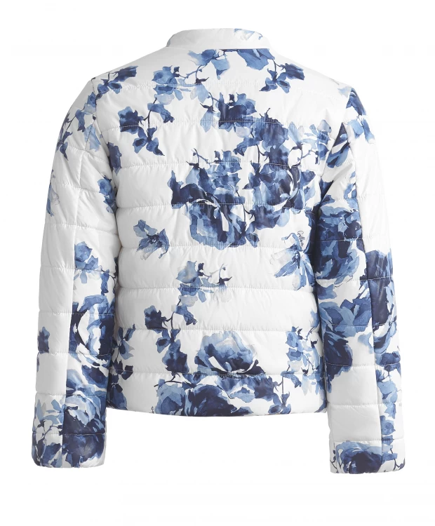 Белая куртка с орнаментом Синие розы Gulliver