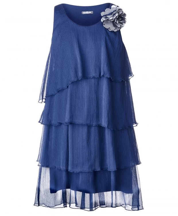 Синее платье с декором Gulliver (152), размер 152 Синее платье с декором Gulliver (152) - фото 1