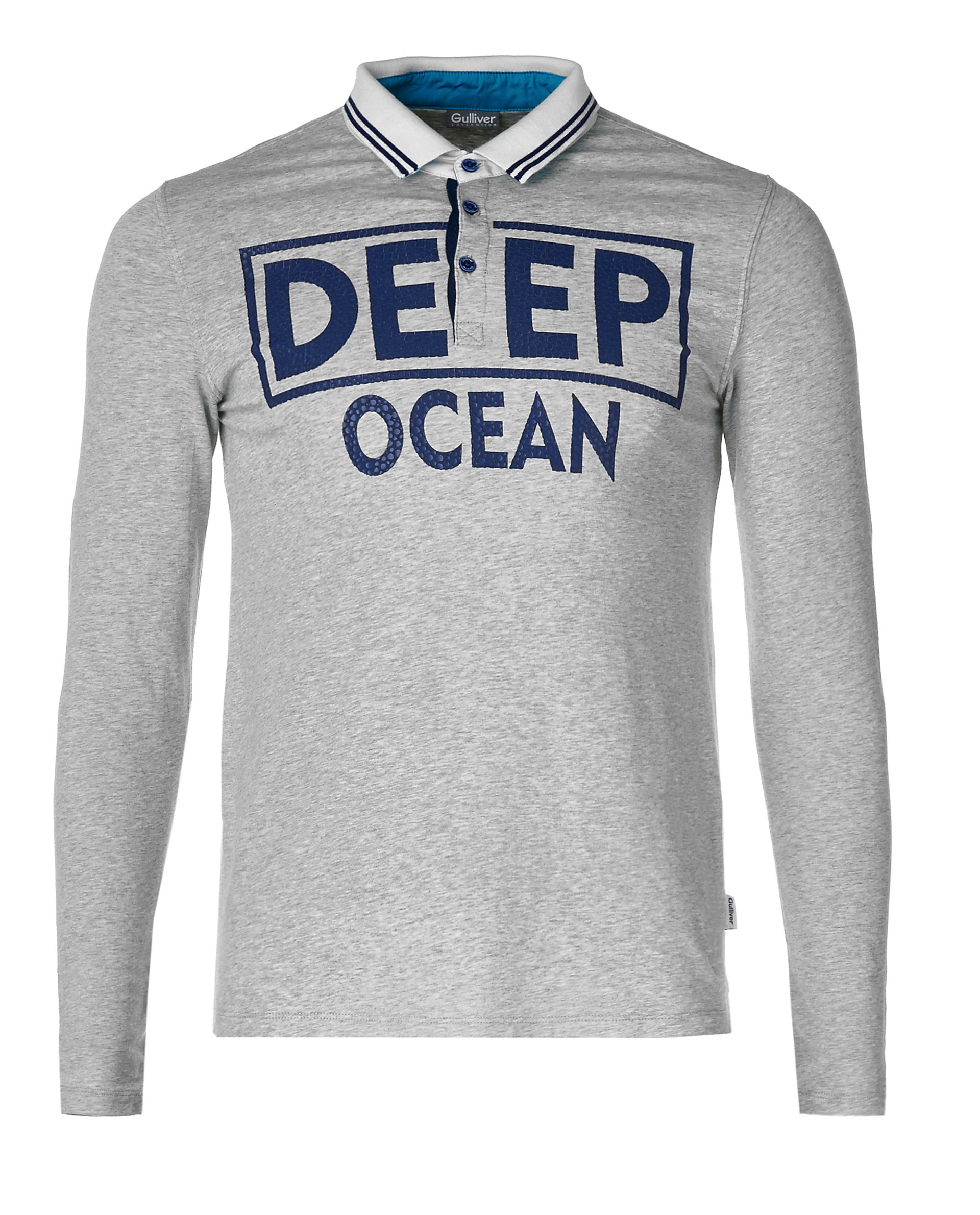 фото Серое поло с длинным рукавом gulliver