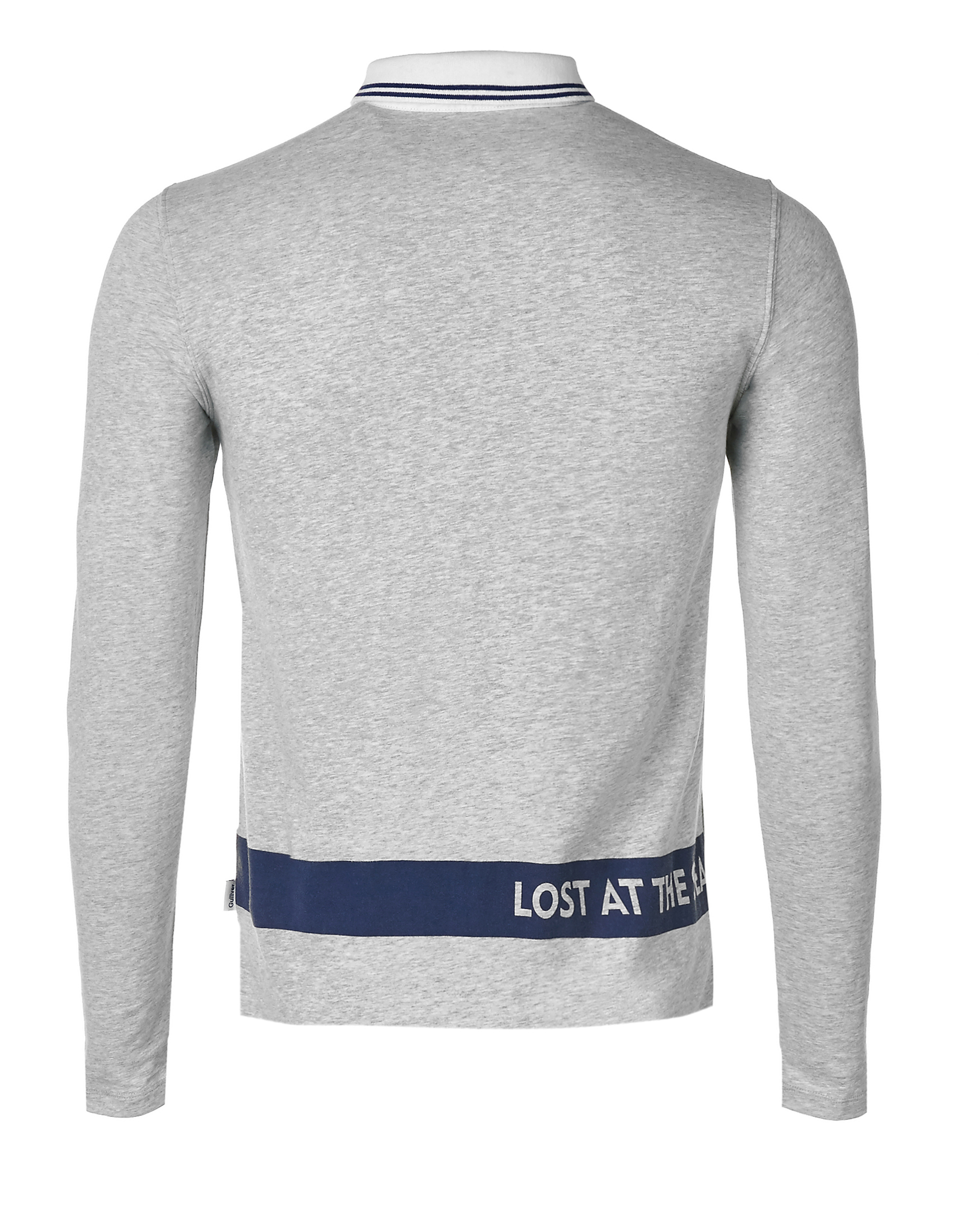 фото Серое поло с длинным рукавом gulliver