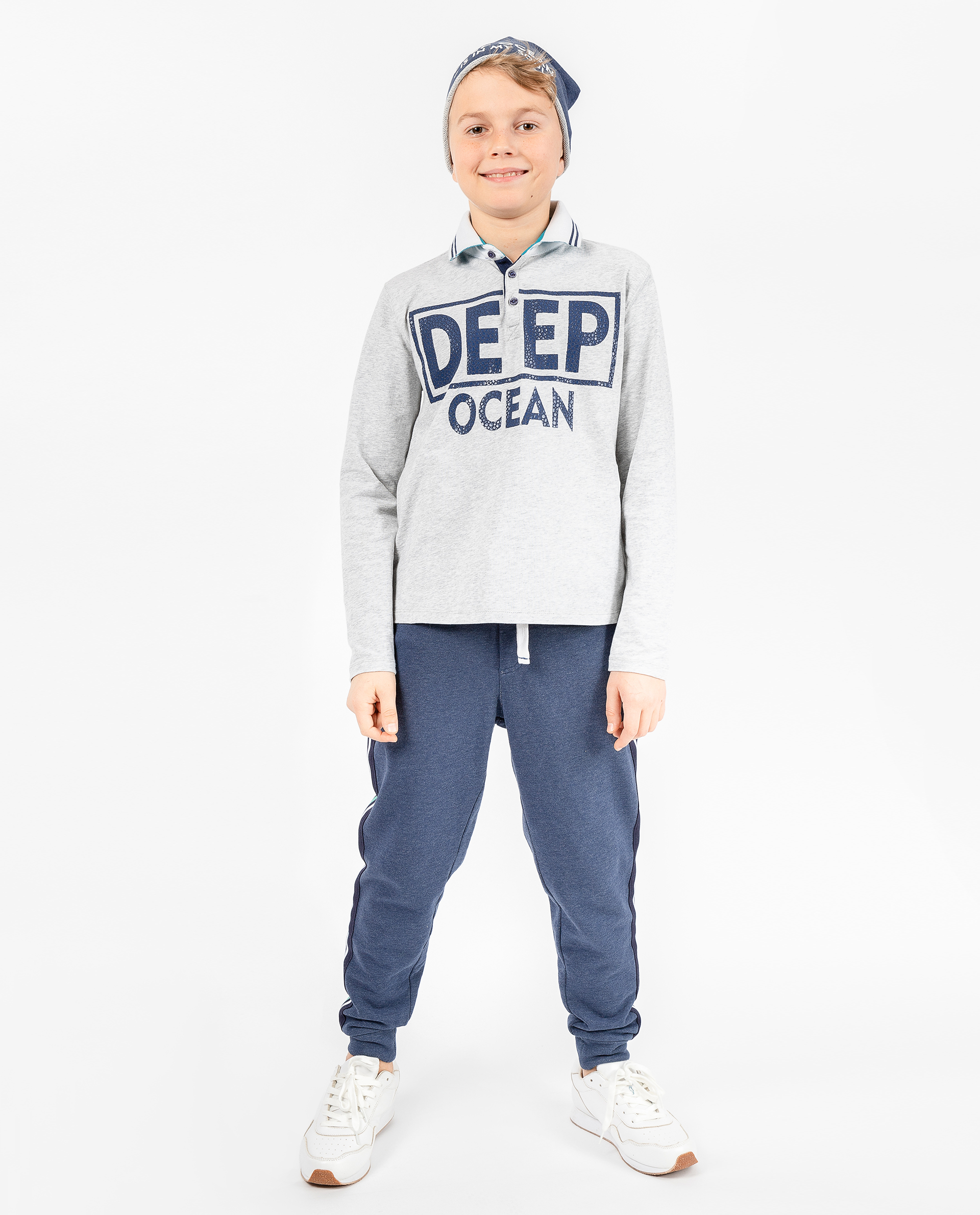 фото Серое поло с длинным рукавом gulliver