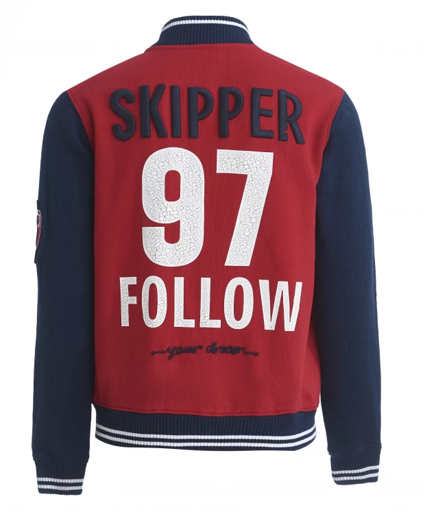 фото Красно-синяя толстовка из футера gulliver (140)