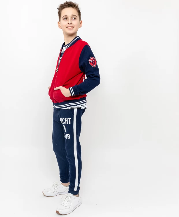 фото Красно-синяя толстовка из футера gulliver (140)